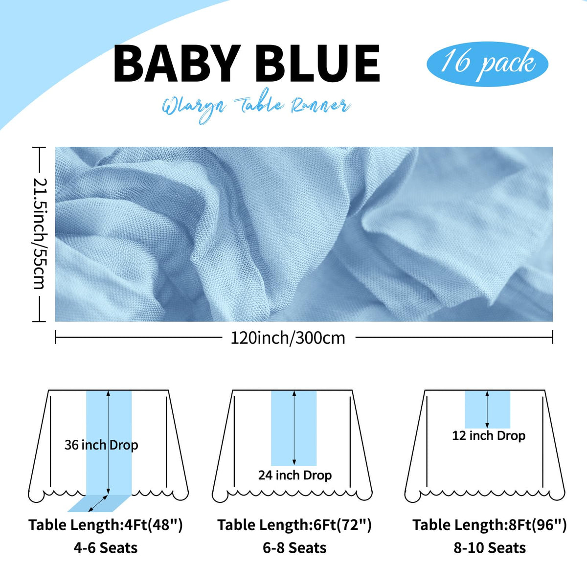 Wlaryn baby shower setup with graceful gauze table runner