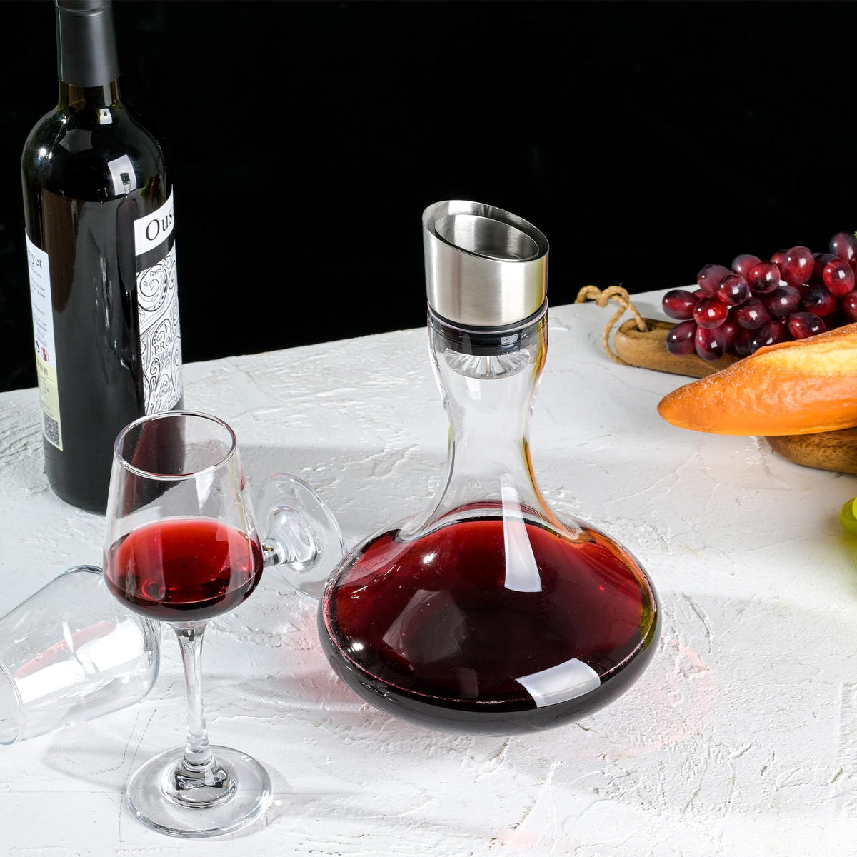 Wlasss 1300ml capacity fits a standard 750ml bottle