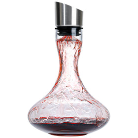 Wlasss hand blown crystal decanter with aerator enhances red wine aroma