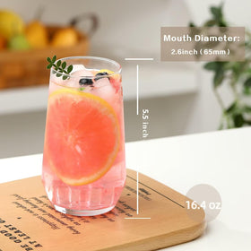 Wlasss highball glass crystal-clear clarity showcases vibrant beverages.