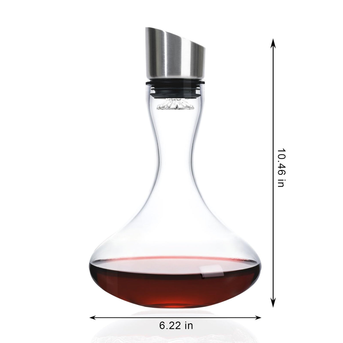 Wlasss tilted spout for easy, spill free pouring
