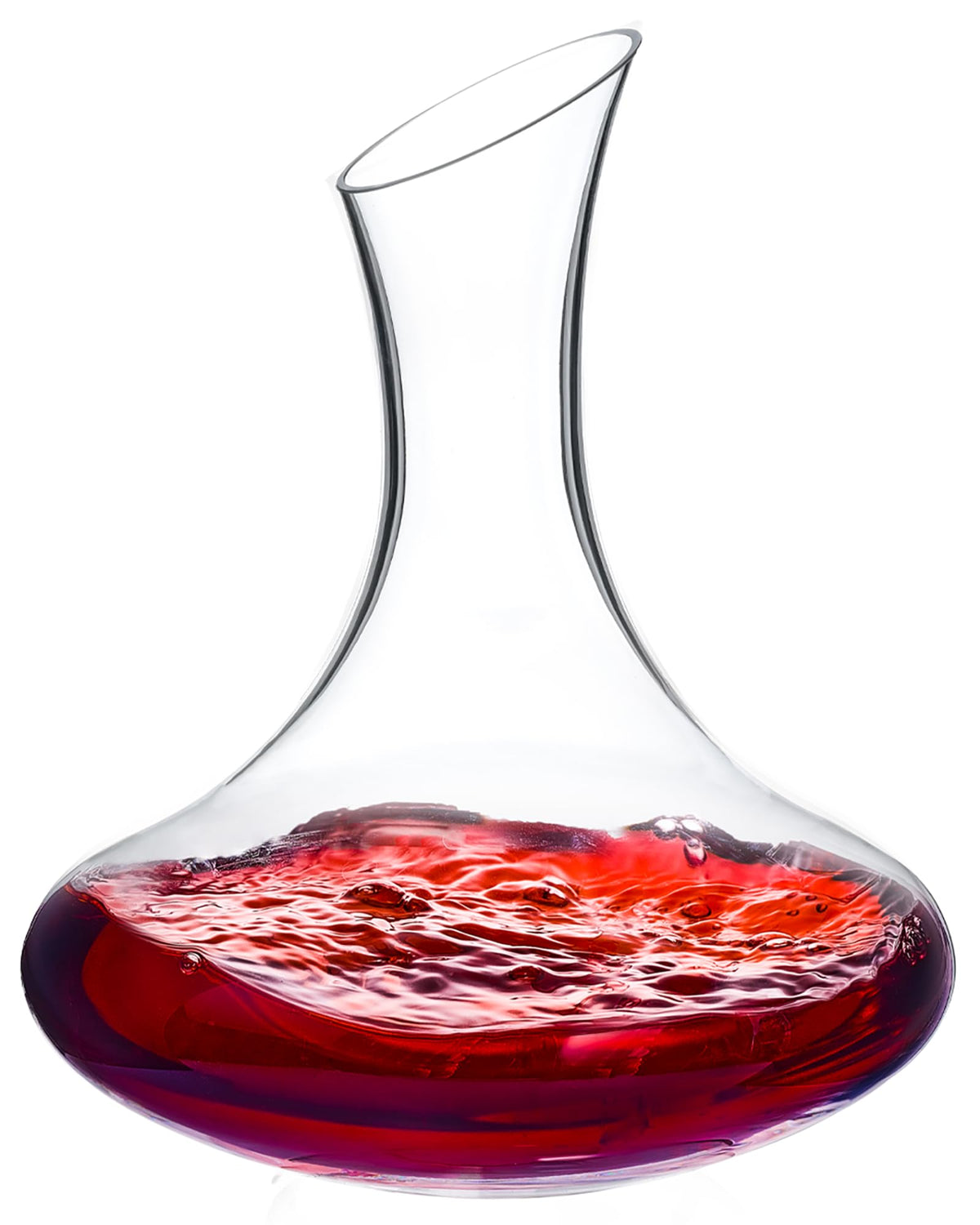 Wlasss wine decanter 1100ml closeup reveals crystal clarity for vibrant aromas