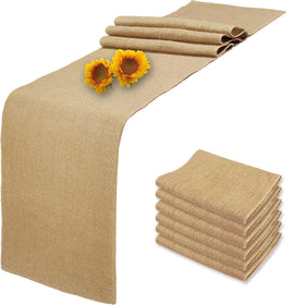 Wlirantim burlap table runner six-pack for rustic dining decor.