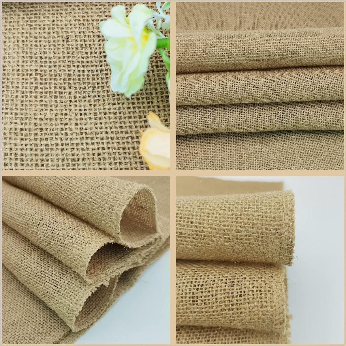 Wlirantim farmhouse party table setup with burlap runners.