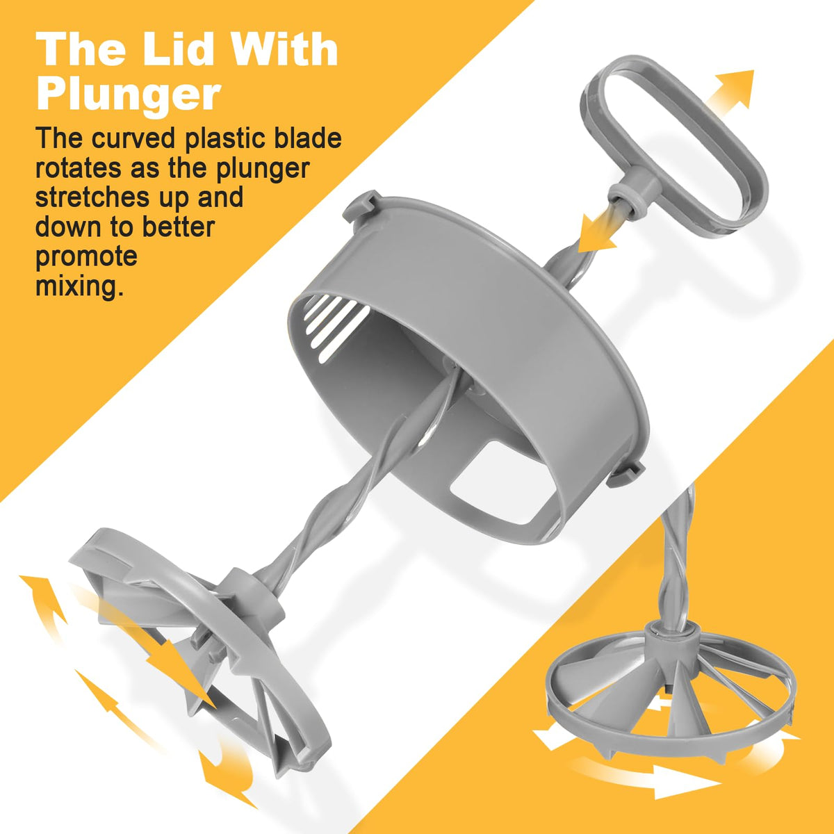 WLKSTS adjustable mixer plunger controls mixing intensity.