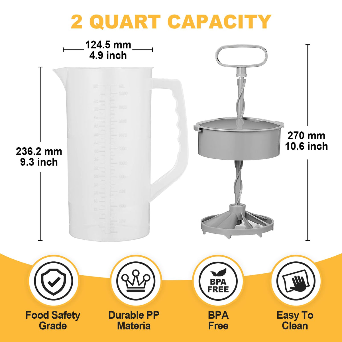 WLKSTS translucent pitcher shows liquid level for easy measurement.