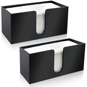 Wltotuay black acrylic paper towel holder on a counter, showcasing sleek design and durability