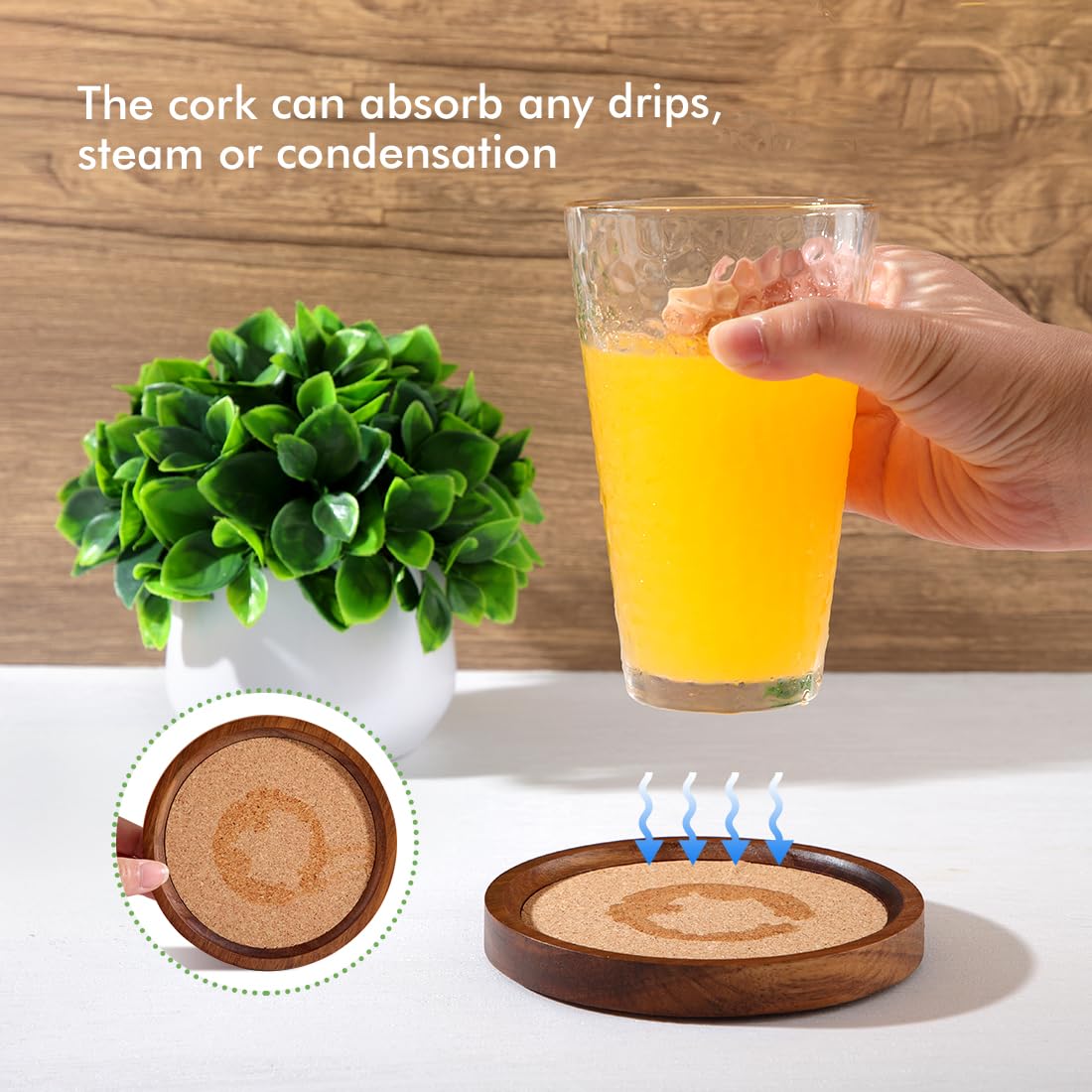 WLWNWFT 12 cm diameter coaster fits coffee cups and glasses securely.