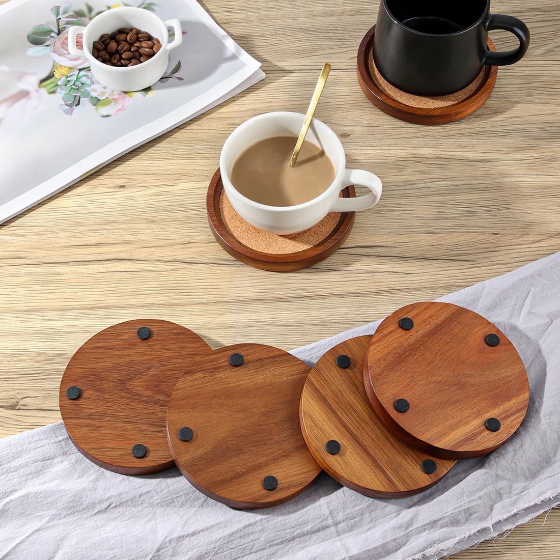 WLWNWFT absorbent cork interior guards tables from condensation.