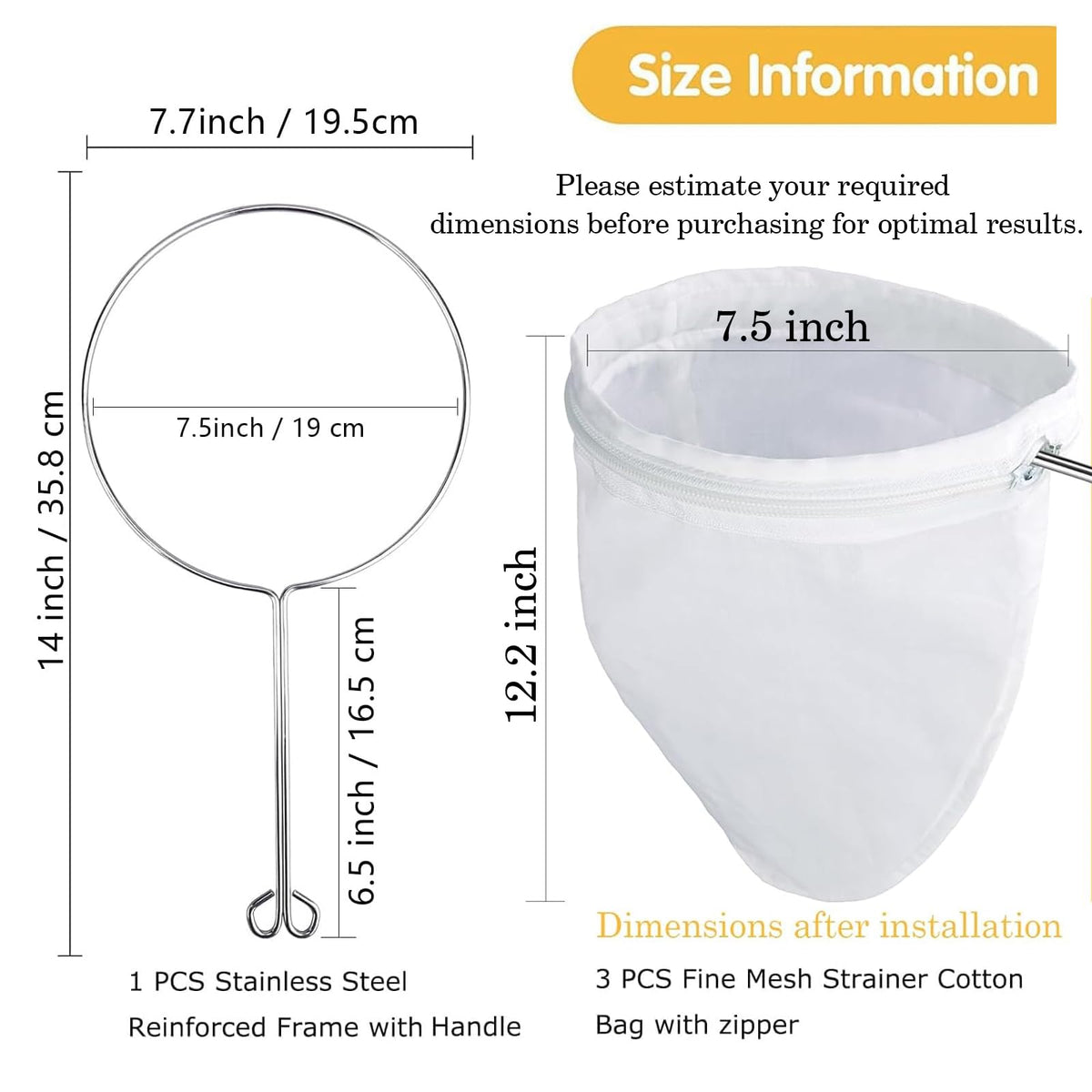 WMKGG filter bag stitching detail shows durable construction and leak prevention.
