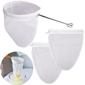 WMKGG ultra-fine filter bag with stainless frame for smooth nut milks and juices.
