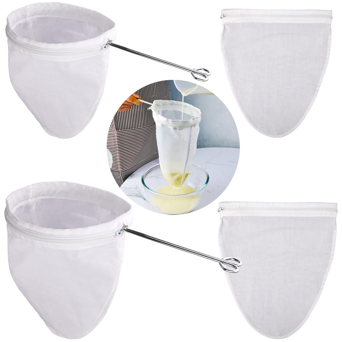 WMKGG ultra fine mesh strainer bag large frame for smooth milk filtration