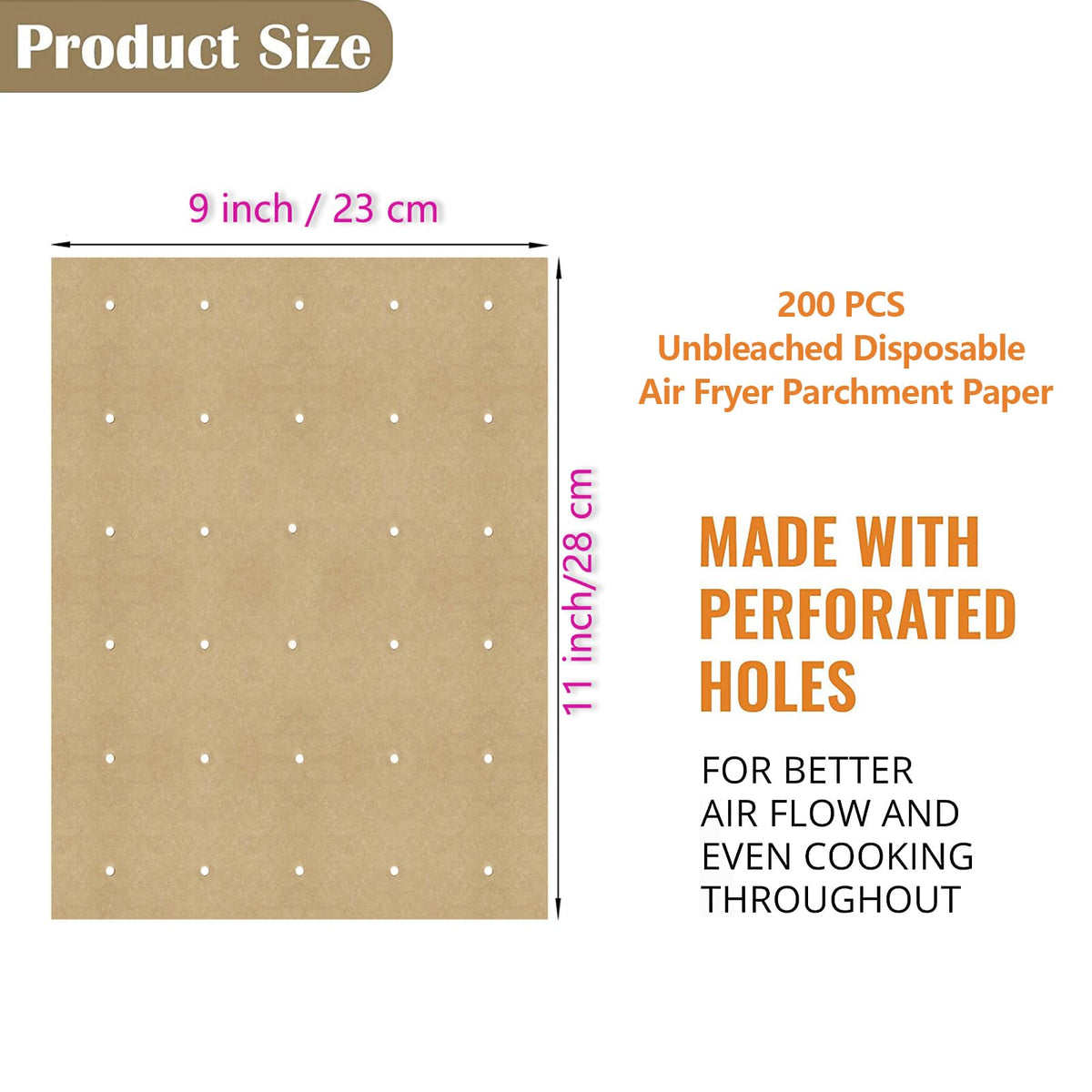 WMKGG unbleached parchment paper for air fryer cleanup and mess reduction