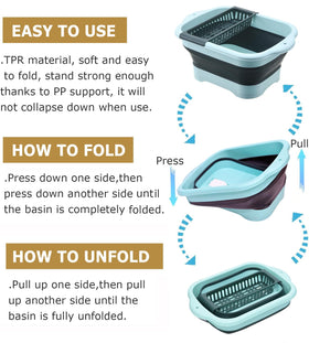 WMKJDS collapsible sink with dual handles for easy lifting and placement