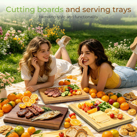 Wnfou cutting board set with stand as a gift-ready kitchen accent