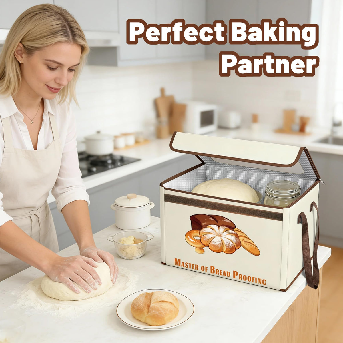 Wnfou dough proofer interior showing metal rack elevating dough