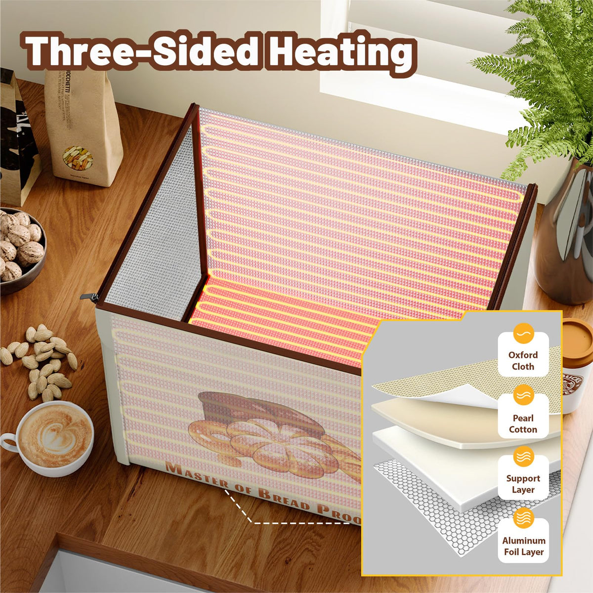 Wnfou foldable proofing box with viewing window checks rise