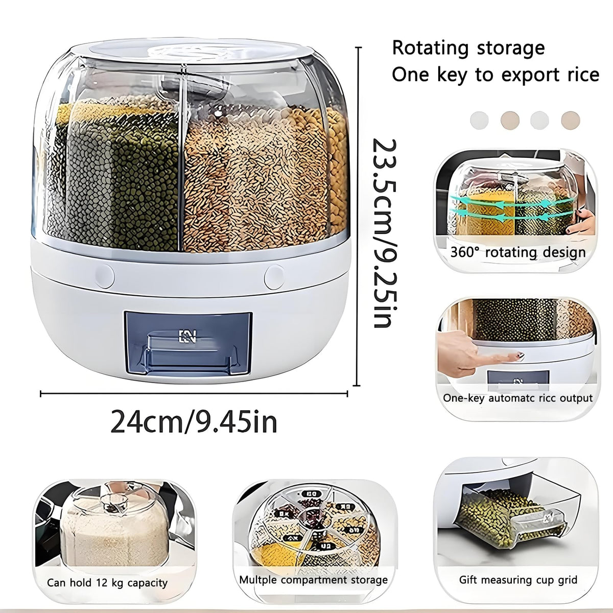 Wnnideo transparent cylinder design for quick content visibility in the kitchen.