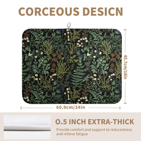 Wnoesat floral fern leaves pattern drying mat enhances kitchen decor
