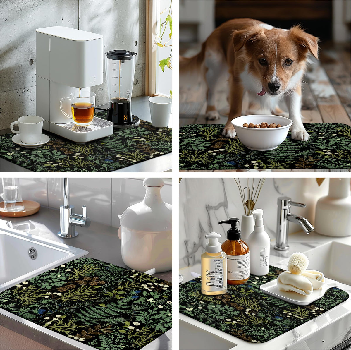 Wnoesat machine-washable dish drying mat for easy cleaning