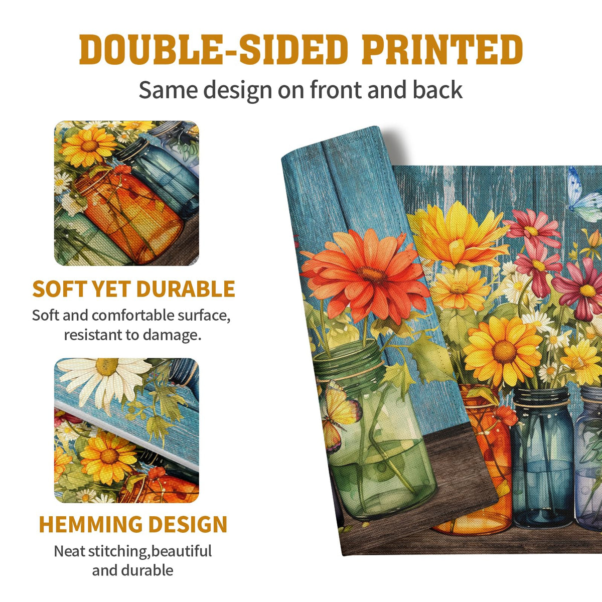 Machine washable Wnoesat placemats for easy care after meals