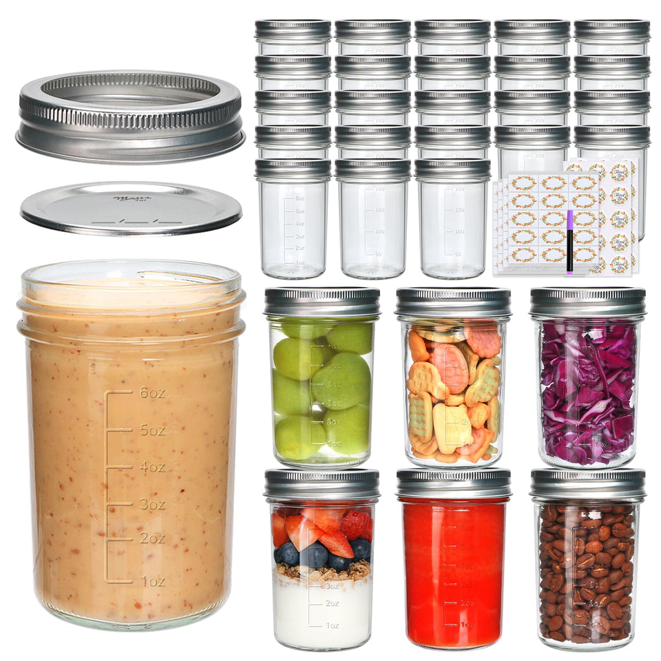 Woaiwo-q 8 oz mason jar with lids for secure daily storage and easy labeling.