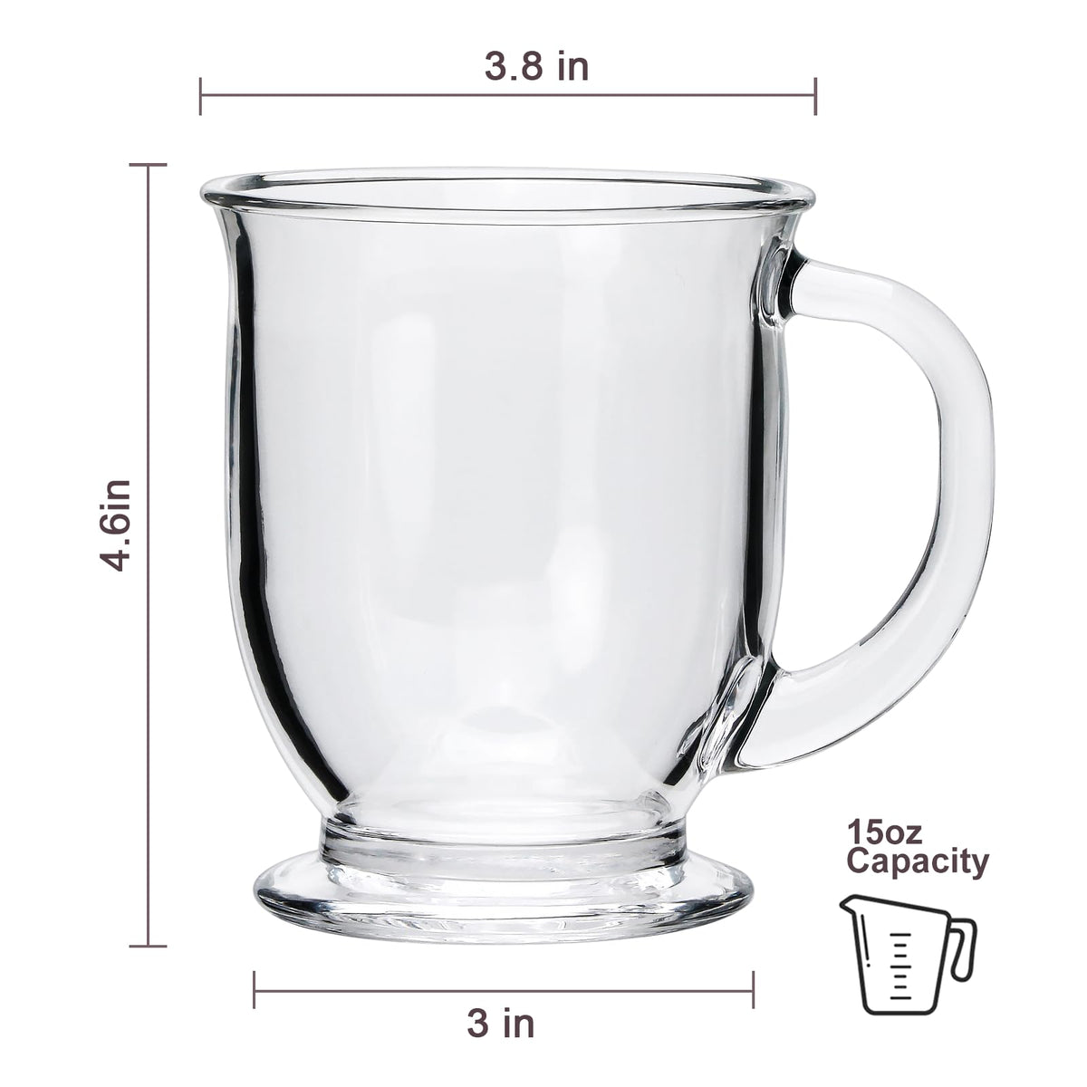 Woaiwo-q borosilicate glass mug with smooth rim for comfortable sipping.