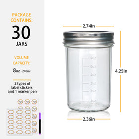 Woaiwo-q half pint jar showing embossed oz/ml markings for portioning.
