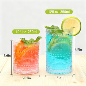 Woaiwo-q hobnail cocktail glasses showcase a compact 10 oz form for neat pours