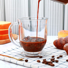 Woaiwo-q outside cool glass mug showing hot drink inside for safety.