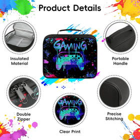 WOBAGMEN gamer lunch box waterproof material protects contents from rain or spills
