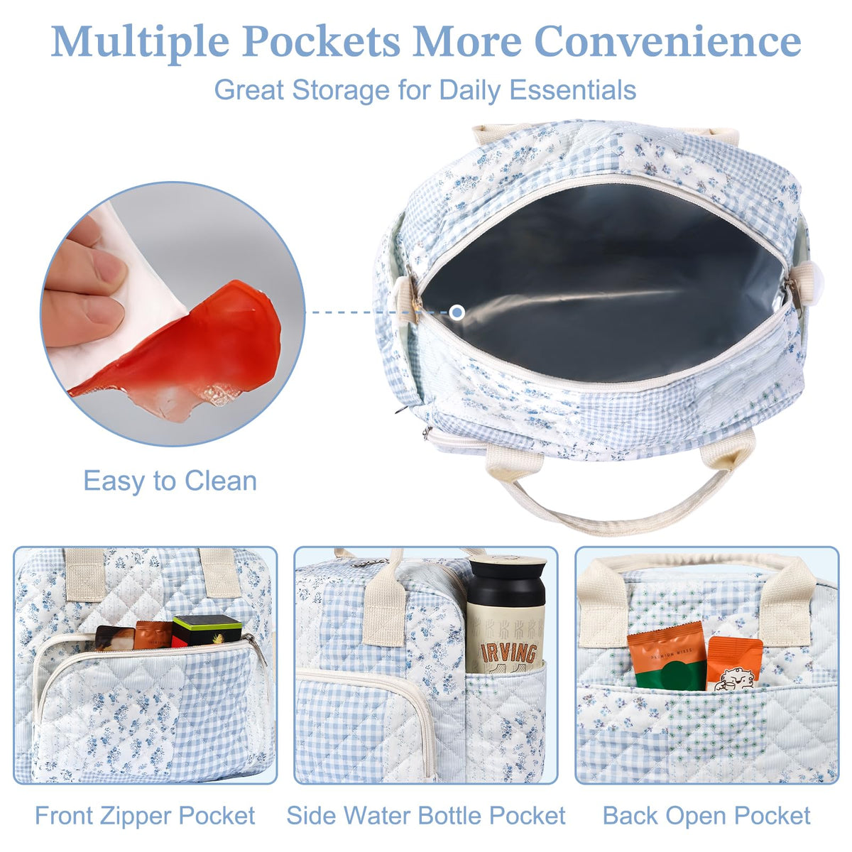 WOBAGMEN back pocket stores cutlery and small accessories for convenience