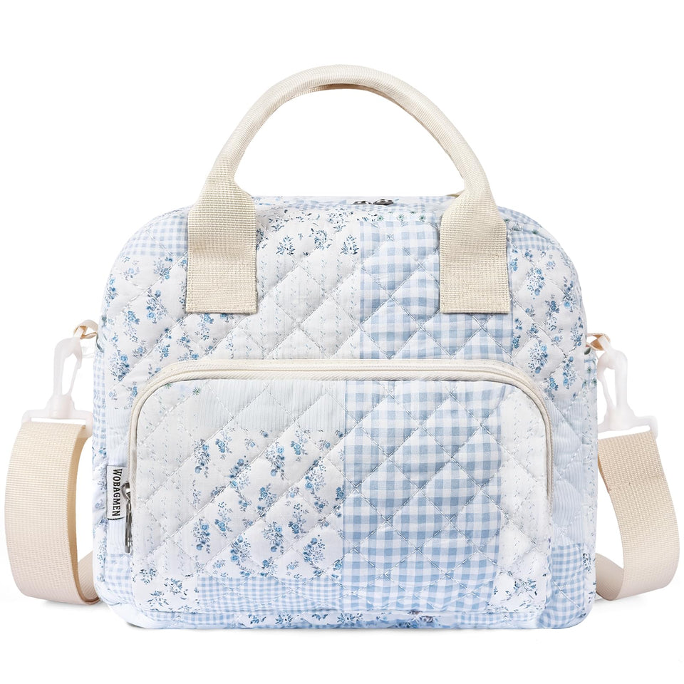 WOBAGMEN Quilted Lunch Box main compartment keeps meals secure and neatly organized