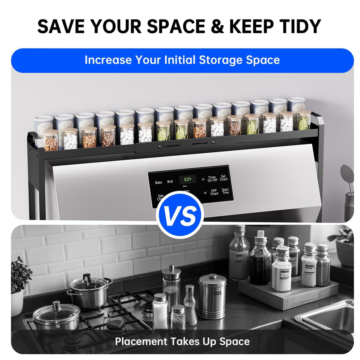 WOCHUANGSI durable material ensures long-lasting kitchen organization and stability.