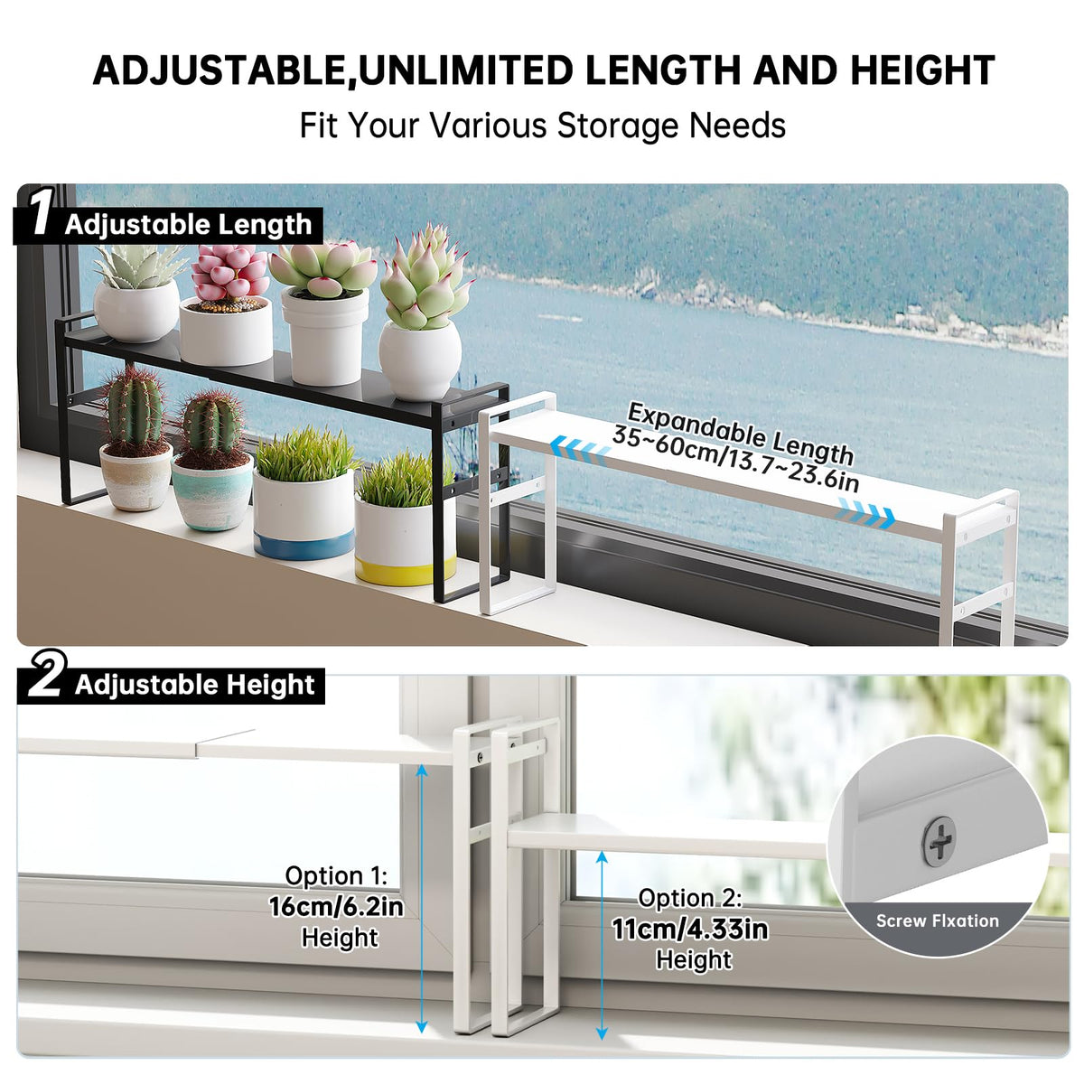 WOCHUANGSI durable metal shelf with rustproof finish supports up to 33 lbs