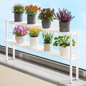 WOCHUANGSI expandable window shelf plant display on bright windowsill saves space.