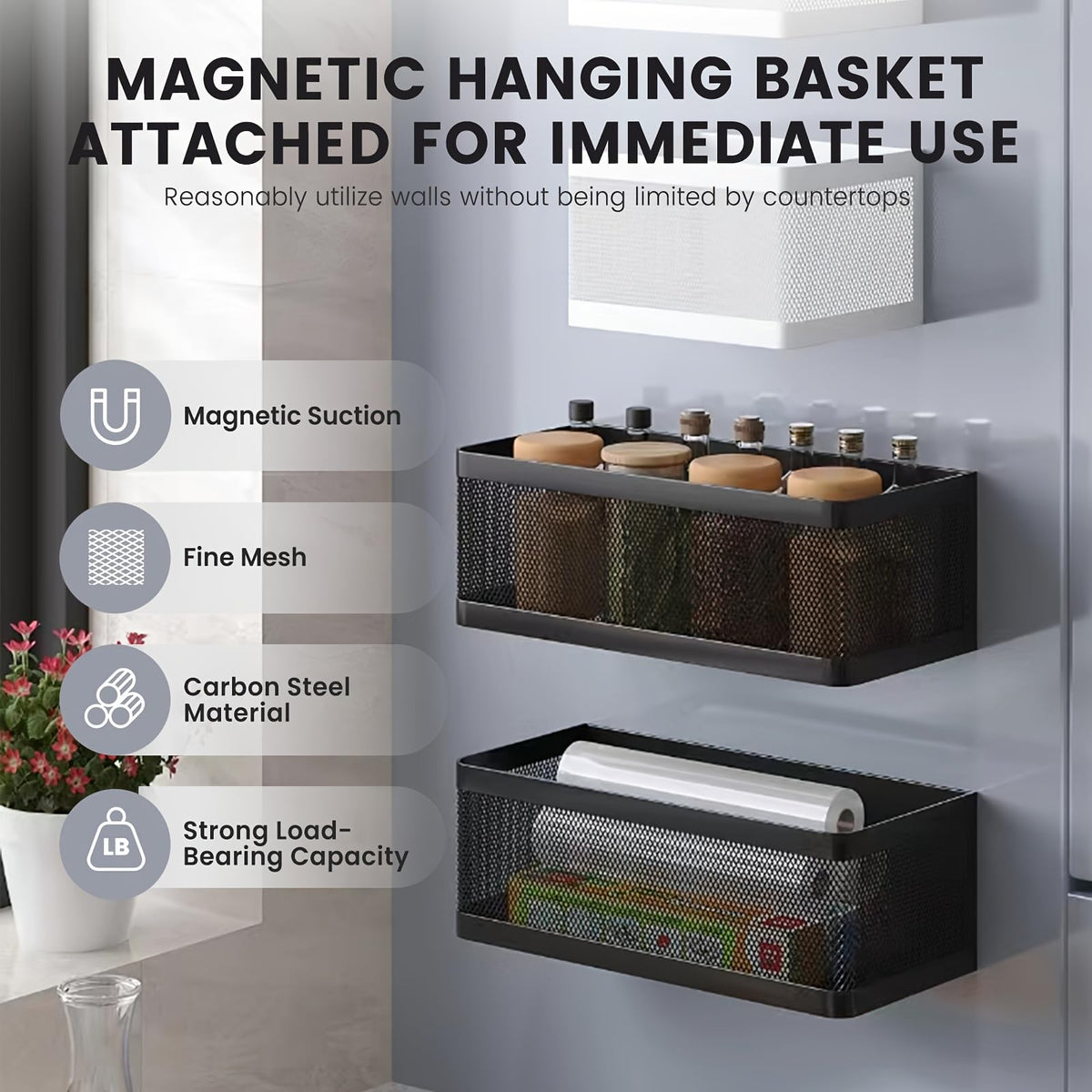 WOCHUANGSI fridge-attachment-no-assembly attaches instantly to metal surfaces.