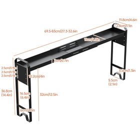 WOCHUANGSI stove shelf installation steps show simple setup for quick access to seasonings.