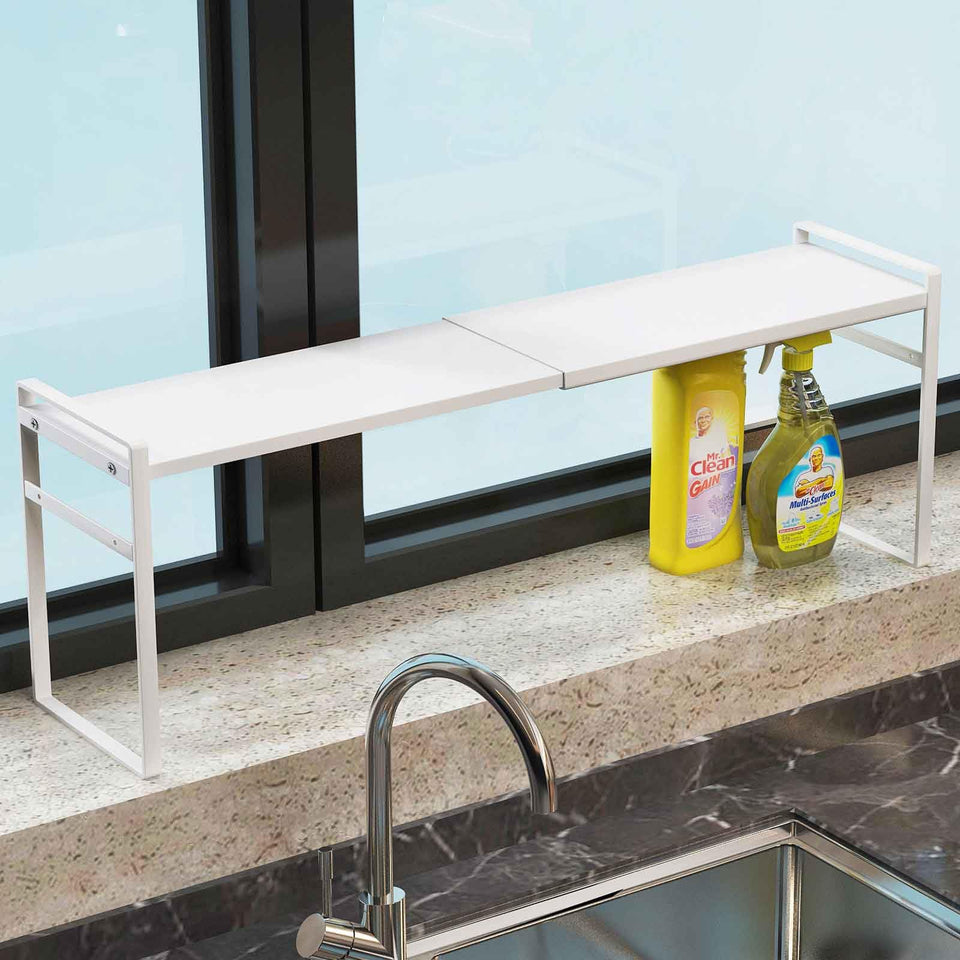 WOCHUANGSI windowsill shelf adds compact storage and keeps items within reach