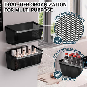 WOCUBEHOME fridge shelf with guardrails keeps items upright and secure.