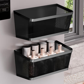 WOCUBEHOME space saving kitchen organizer helps minimize clutter in small kitchens.
