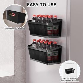 WOCUBEHOME magnetic organizer doubles as laundry item storage on metal surfaces.