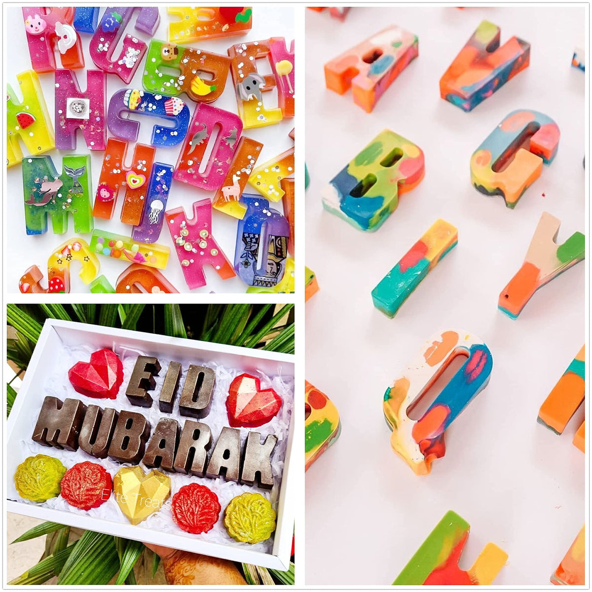 Wocuz chocolate making with alphabet mold for desserts.