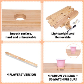 WodGod drinking board kit with 50 cute glasses for four players.