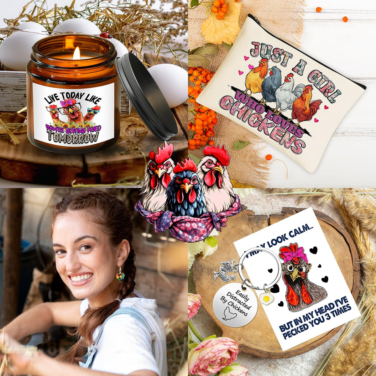 WOFIROY chicken gifts scented candle adds gentle ambiance to any space.