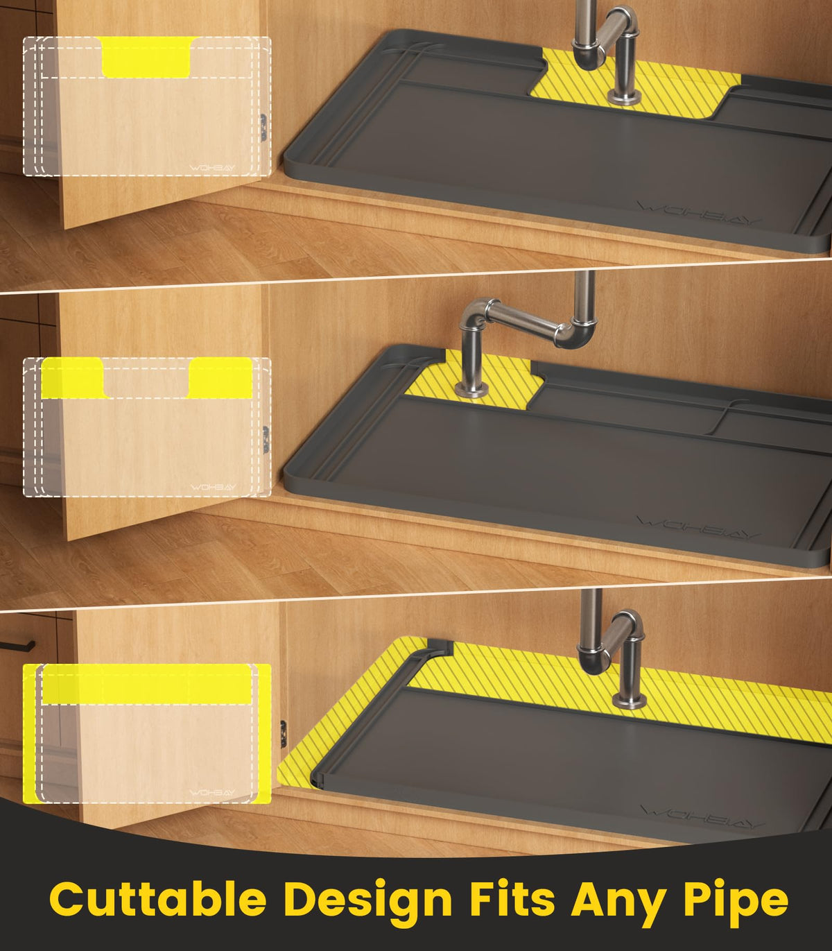Wohbay silicone drip tray contains minor drips under sinks