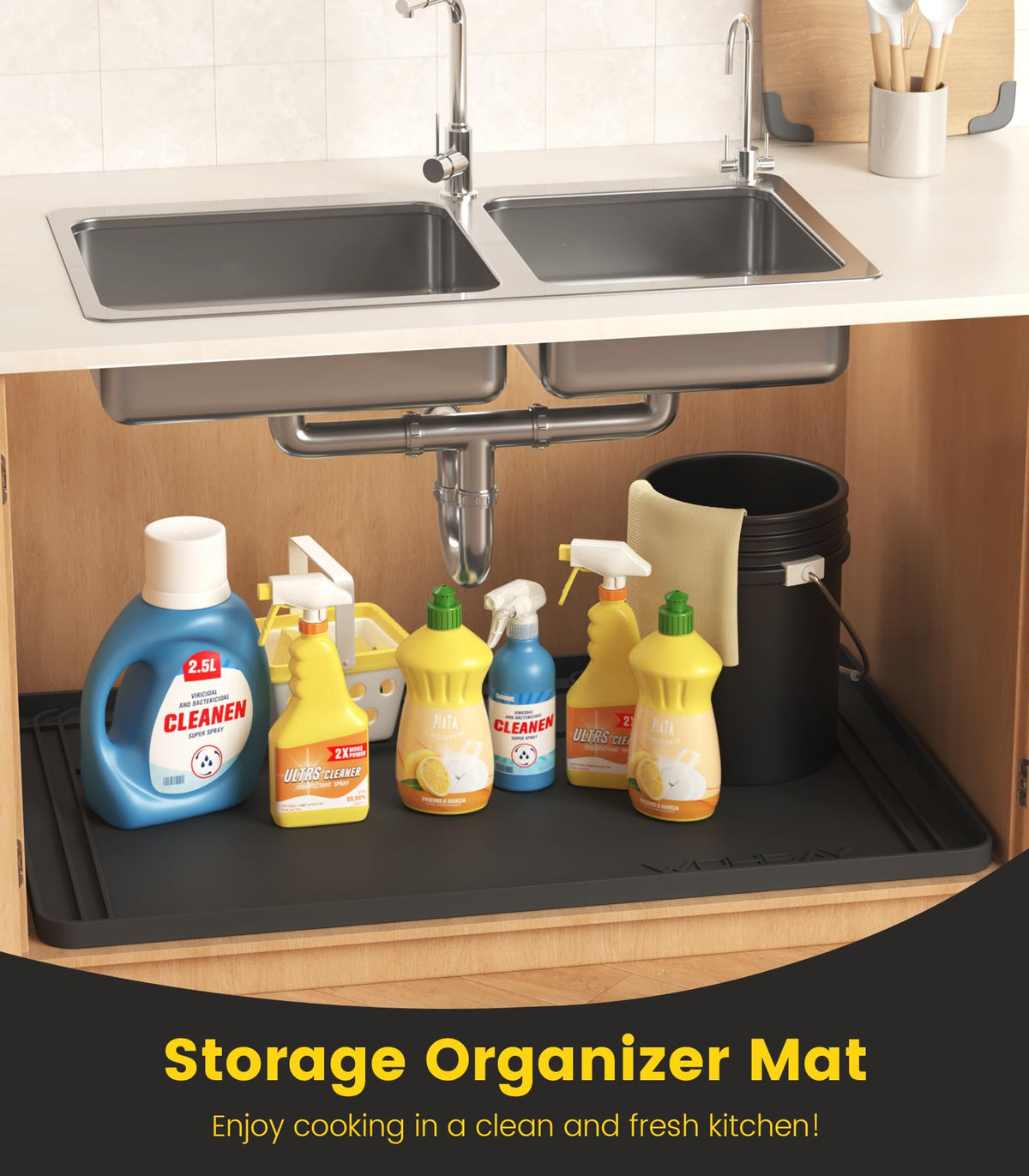 Wohbay silicone sink mat is easy to clean and maintain.