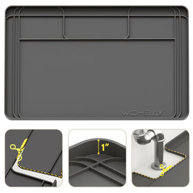 Wohbay under-sink mat 34x22 with trim-to-fit capability to protect cabinets from leaks