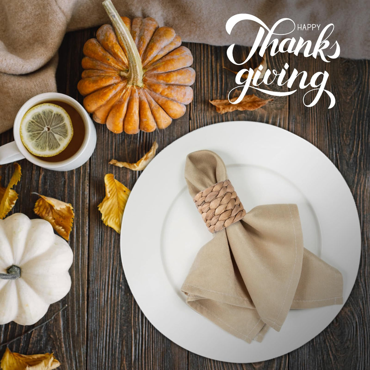 Set of 12 handmade napkin rings adds rustic charm to holiday tables