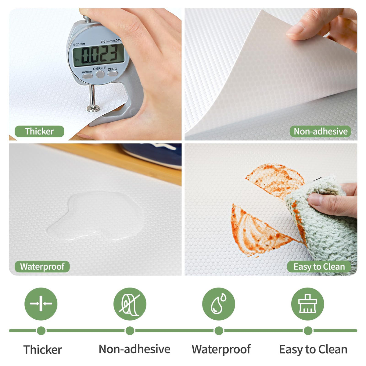wohomuke drawer liner with dot texture provides slip resistance in busy kitchens